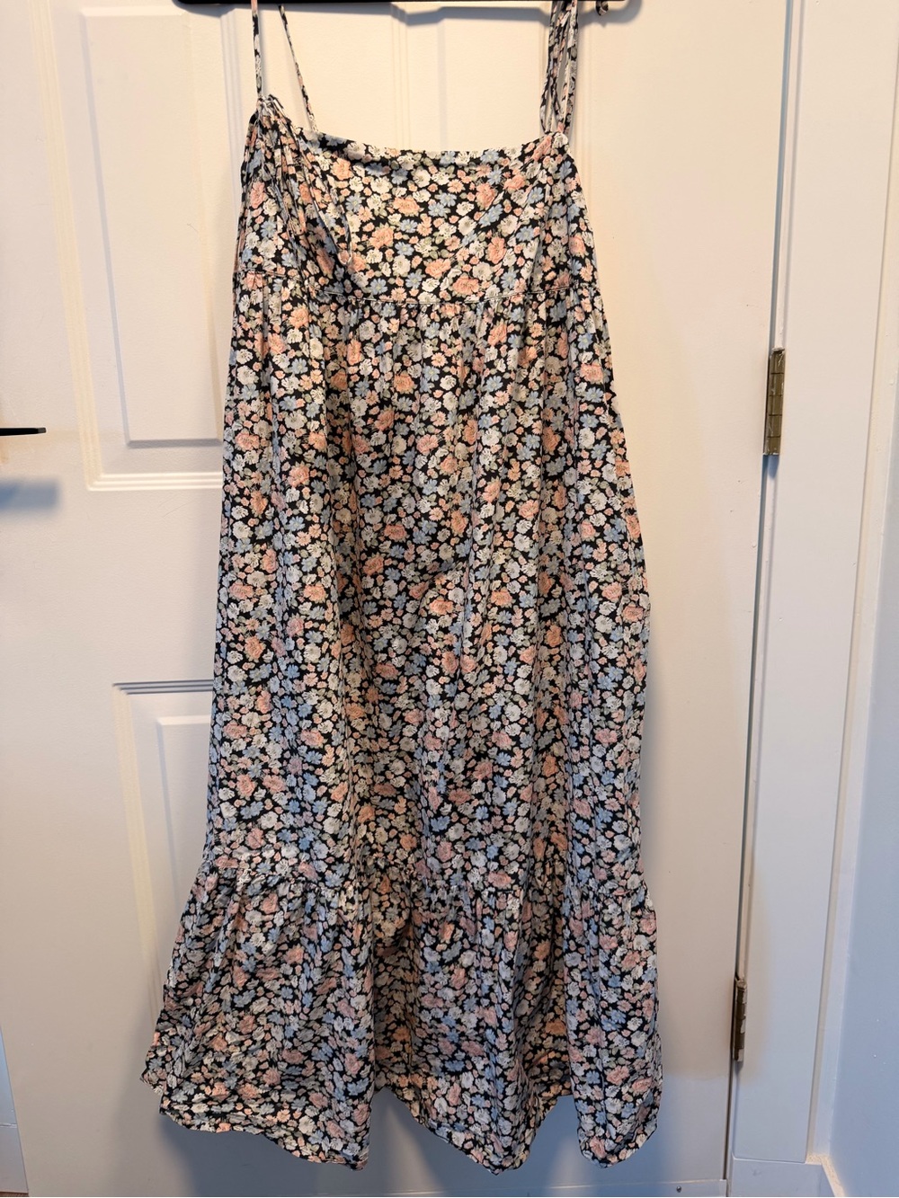 Levi's Floral Maxi Dress in Black, Peach & White